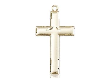 14kt Solid Gold Medium Cross Pendant 1 1/8 x 5/8 handcrafted by Bliss Manufacturing USA