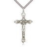 Sterling Silver Extra Large Catholic Crucifix Necklace 1 7/8 x 1 1/8 inches with 24 inch chain by Bliss