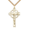 Large 14kt Gold Filled Catholic Crucifix Necklace 1 5/8 x 1 inch with 24 inch chain by Bliss Manufacturing