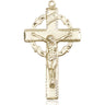 Large 14kt Solid Gold Catholic Crucifix Pendant 1 5/8 x 1 inch handmade by Bliss Manufacturing USA