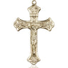 Extra large 14kt solid gold Catholic crucifix pendant measuring 1-7/8 by 1-1/8 inches handcrafted by Bliss Manufacturing