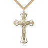 14kt Gold Filled Large Crucifix Necklace 1 3/4 x 1 1/8 inches with 24 inch chain by Bliss Manufacturing USA