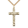 14kt Gold Filled Large Catholic Crucifix Necklace 1 5/8 x 7/8 inches on 24 inch chain by Bliss USA