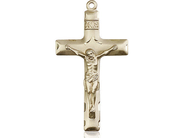 14kt Solid Gold Large Catholic Crucifix Pendant 1 5/8 x 7/8 inches handcrafted by Bliss USA