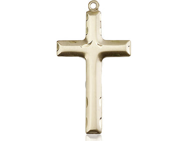 14kt Solid Gold Large Catholic Cross Pendant 1 5/8 x 7/8 inches handcrafted in USA by Bliss Manufacturing