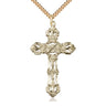 14kt Gold Filled Extra Large Catholic Cross Necklace 2 1/8 x 1 1/4 inches on 24 inch chain by Bliss Manufacturing