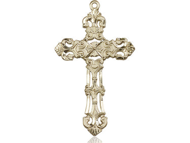 14kt Solid Gold Extra Large Cross Pendant 2 1/8 x 1 1/4 inches handcrafted in USA by Bliss