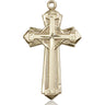 Large 14kt Solid Gold Cross Pendant 1-5/8 x 7/8 inches handcrafted in USA by Bliss Manufacturing