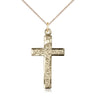 14kt Gold Filled Large Catholic Cross Necklace 1 1/4 x 5/8 inches on 18 inch Curb Chain by Bliss