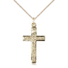14kt Gold Filled Cross Necklace 1 1/8 inch by 5/8 inch on 18 inch chain handcrafted by Bliss USA