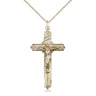 14kt Gold Filled Large Catholic Crucifix Necklace 1 3/8 x 3/4 inches on 18 inch chain handcrafted by Bliss
