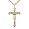 Extra large 14kt gold filled Catholic crucifix necklace with 1 7/8 x 1 inch pendant on 24 inch chain by Bliss