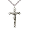 Extra Large Sterling Silver Catholic Crucifix Necklace 1 7/8 x 1 inch with 24 inch Chain by Bliss Manufacturing USA