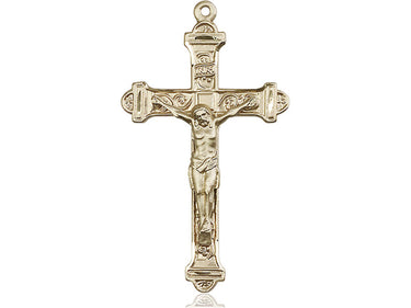 14kt Solid Gold Extra Large Catholic Crucifix Pendant 1 7/8 x 1 inch handcrafted by Bliss USA