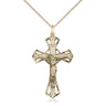 14kt Gold Filled Large Catholic Crucifix Necklace 1.25 x 0.75 inches with 18 inch curb chain by Bliss
