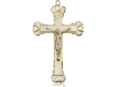 14kt Solid Gold Extra Large Catholic Crucifix Pendant 2-3/8 x 1-3/8 inches handcrafted by Bliss