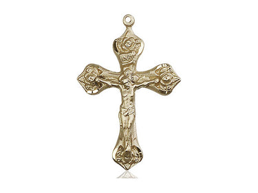 14kt Solid Gold Medium Crucifix Pendant 1 x 5/8 inches handcrafted by Bliss