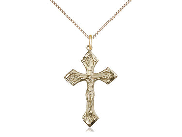 14kt Gold Filled Medium Crucifix Necklace 1 1/8 x 3/4 inches with 18 inch chain by Bliss