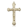 14kt solid gold Catholic crucifix pendant, medium 1⅛ inch x ⅝ inch, handcrafted in USA by Bliss Manufacturing
