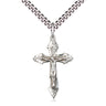 Large Sterling Silver Catholic Crucifix Necklace 1 5/8 inch pendant with 24 inch chain by Bliss USA