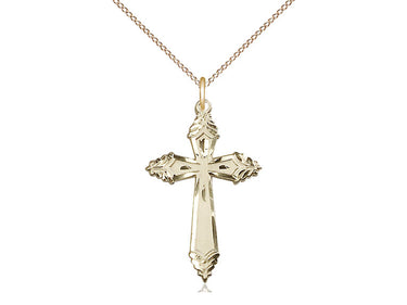 14kt Gold Filled Medium Cross Necklace 1.125 x 0.75 inch pendant with 18 inch chain by Bliss
