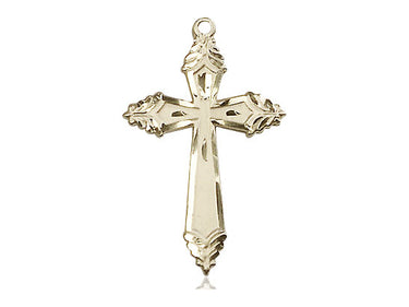 14kt Solid Gold Medium Cross Pendant 1-1/8 inches by Bliss Manufacturing USA handcrafted Catholic jewelry
