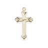 14kt solid gold medium cross pendant 7/8 inch by 1/2 inch handcrafted by Bliss Manufacturing