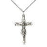 Large Sterling Silver Catholic Crucifix Necklace 1.25 x 0.75 inches with 18 inch chain by Bliss Manufacturing