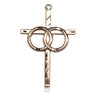 14kt Solid Gold Wedding Rings Cross Pendant 1 1/8 x 3/4 inches handcrafted by Bliss