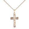 14kt Gold Filled Large Cross Necklace 1.5 x 0.875 inch pendant on 18 inch curb chain by Bliss