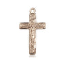 14kt Solid Gold Medium Catholic Crucifix Pendant 1x1/2 inch handcrafted by Bliss Manufacturing USA