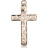 Large 14kt Solid Gold Cross Pendant 1 1/4 X 5/8 Handcrafted by Bliss Manufacturing USA