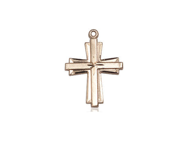 14kt Solid Gold Medium Cross Pendant 3/4 x 1/2 inch Handcrafted Catholic Jewelry by Bliss Manufacturing USA