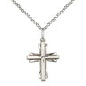 Sterling Silver Catholic cross necklace with 0.75 inch pendant on 18 inch curb chain, made in USA by Bliss