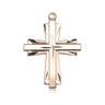 14kt solid gold cross pendant 1 inch by 3/4 inch medium size handcrafted by Bliss Manufacturing USA