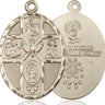 Extra Large 14kt Solid Gold Five-Way Holy Spirit Medal Pendant 1 7/8 x 1 1/4 inches handcrafted by Bliss