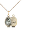 Small gold plated sterling silver Miraculous Medal necklace with 18 inch gold filled chain by Bliss