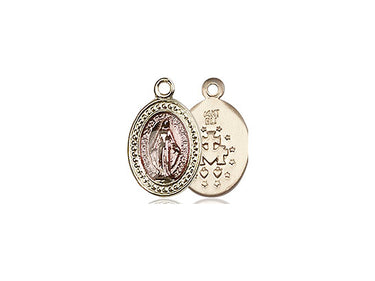 Small 14kt solid gold Miraculous Medal pendant 1/2 inch by Bliss Manufacturing