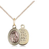 Small Gold Plated Sterling Silver Two-Tone Miraculous Medal Necklace 1/2x3/8 18 Inch Gold Filled Chain Bliss
