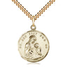 Gold Filled St. Ann patron saint medal necklace 7/8 x 3/4 inches on 24 inch chain by Bliss Manufacturing