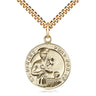 14kt Gold Filled St. Gerard Patron Saint Medal Necklace with 7/8 inch pendant on 24 inch curb chain by Bliss Manufacturing