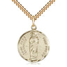 14kt gold filled St. Jude patron saint medal necklace 7/8 x 3/4 inches with 24 inch chain by Bliss USA
