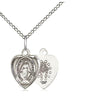 Small Sterling Silver Miraculous Medal Necklace 1/2 x 3/8 inch pendant on 18 inch chain by Bliss USA