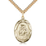 14kt Gold Filled St. Anthony Patron Saint Medal Necklace 1 x 5/8 inches with 24 inch chain by Bliss