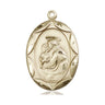 14kt solid gold St. Anthony patron saint medal pendant 1 x 5/8 inches handcrafted by Bliss Manufacturing