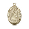 14kt solid gold Our Lady of Guadalupe medal pendant 1 x 5/8 inch handcrafted by Bliss Manufacturing