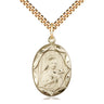 14kt Gold Filled St. Theresa Patron Saint Medal Necklace 1 x 5/8 inches with 24 inch chain by Bliss
