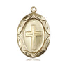 14kt Solid Gold Medium Catholic Cross Pendant 1 inch by 5/8 inch handcrafted by Bliss Manufacturing USA