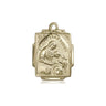 14kt Solid Gold Small St. Ann Patron Saint Medal Pendant 5/8 x 1/2 inch Handcrafted by Bliss Manufacturing