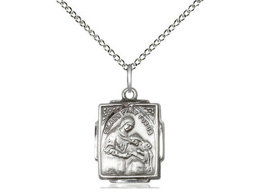Sterling Silver Small St. Ann Patron Saint Medal Necklace 5/8 x 1/2 inch 18 inch Chain by Bliss